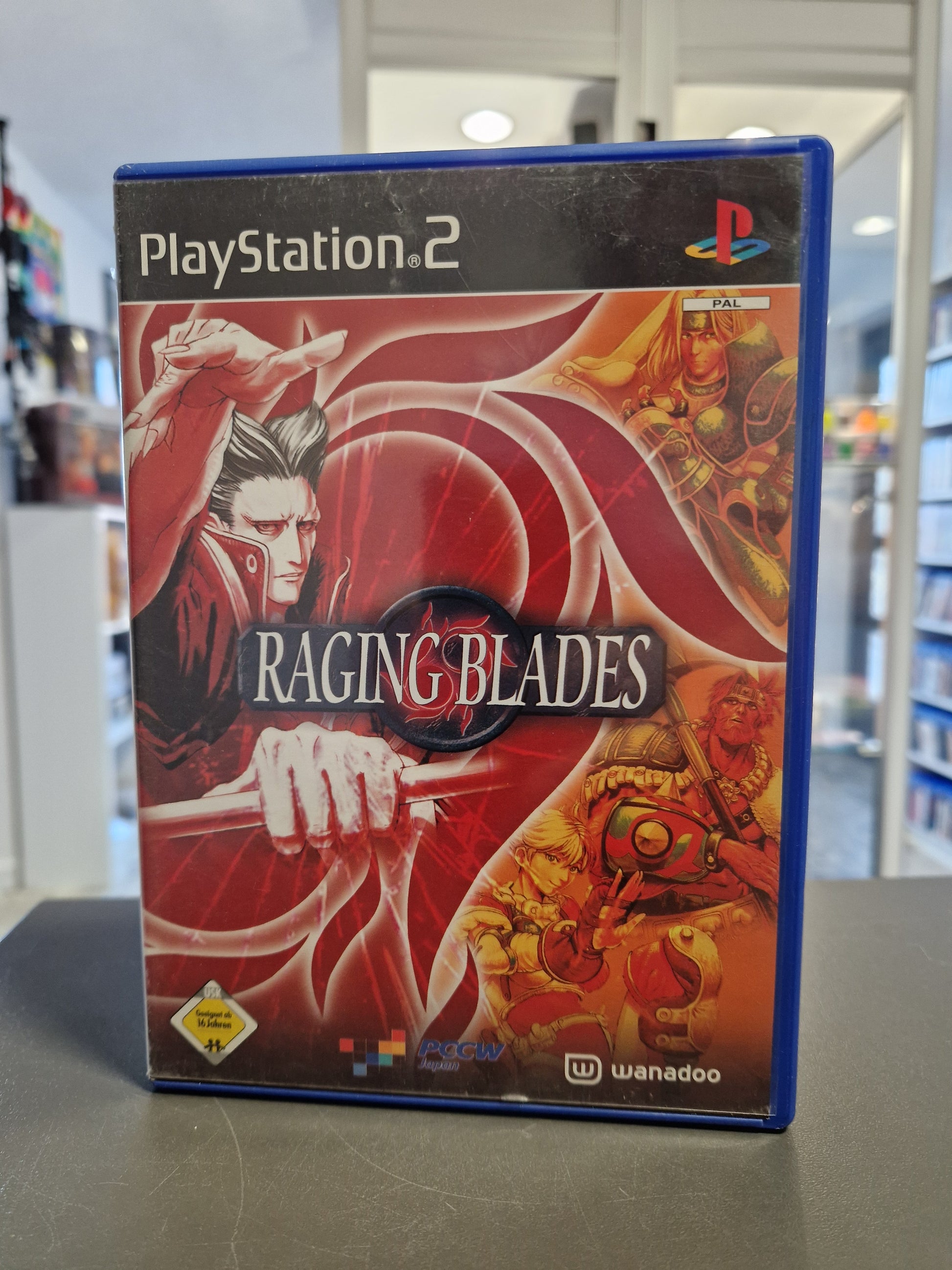 Raging Blades PS2 Spiel Hülle Vorderseite vollständig CIB
