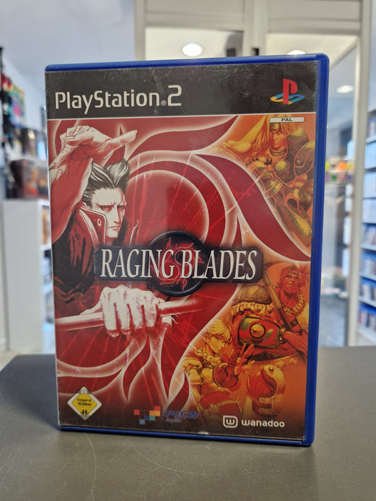 Raging Blades PS2 Spiel Hülle Vorderseite vollständig CIB