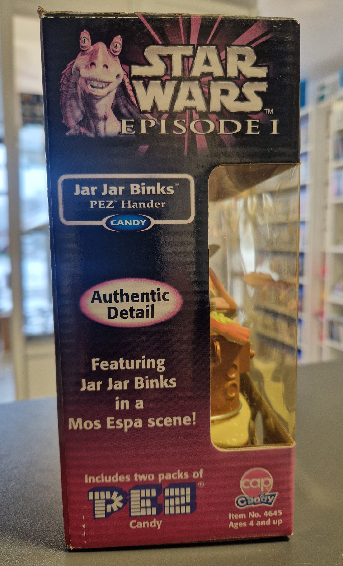 Star Wars Episode I - Jar Jar Binks PEZ Hander | Mos Espa Szene | NEU & OVP (1999)