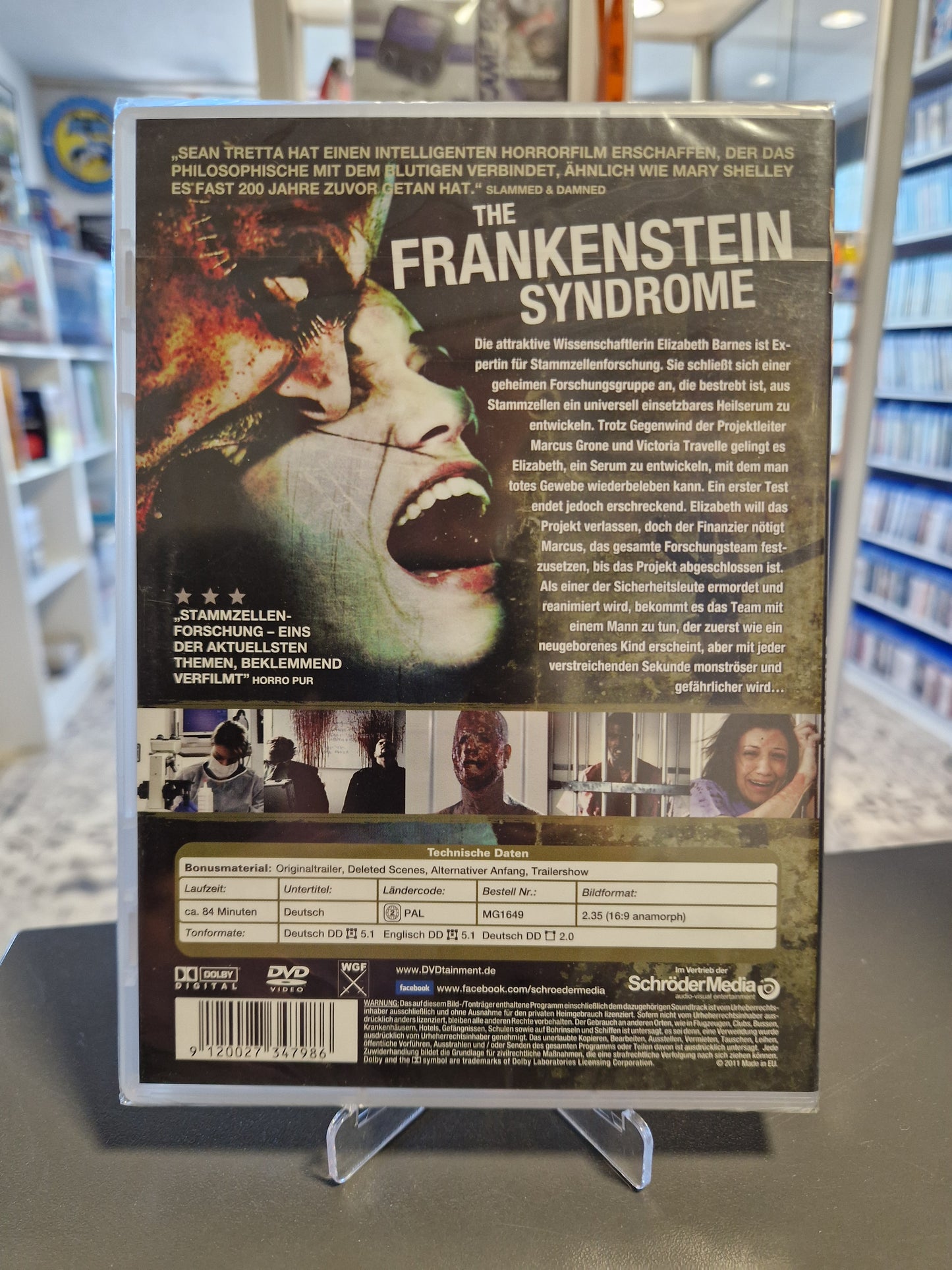 Rückseite der DVD-Hülle The Frankenstein Syndrome – Memory Lane Rhauderfehn – EAN 9120027347986