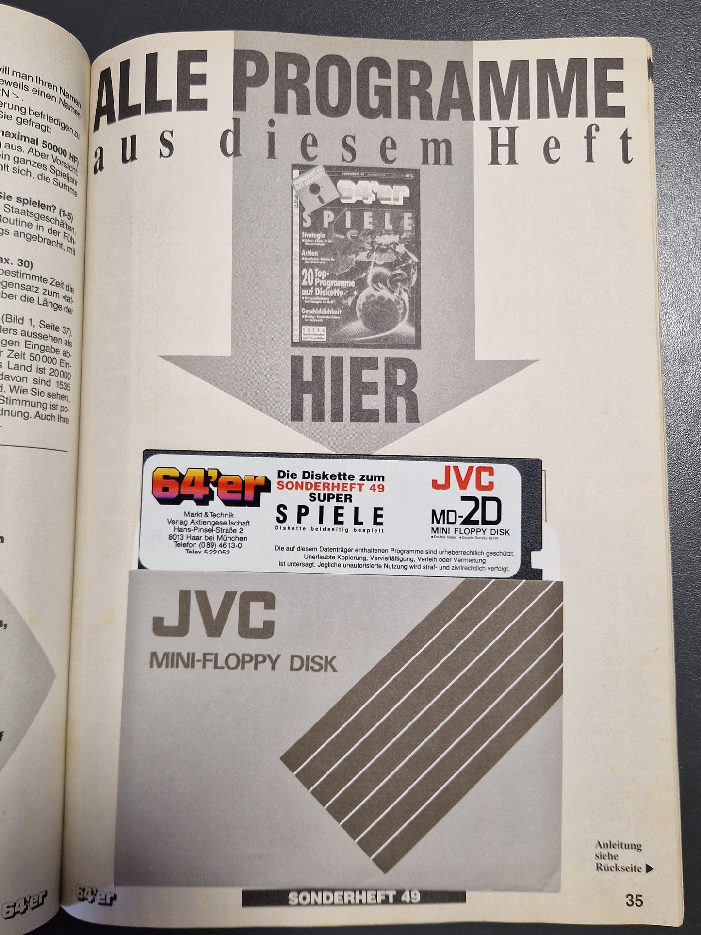 64'er Sonderheft 49: Super Spiele | C64 | Inkl. Original Diskette | Retro Kult | Memory Lane