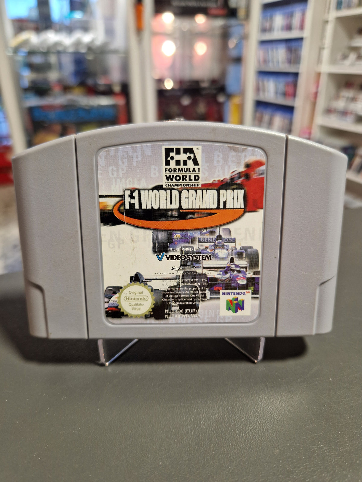 Vorderseite des originalen N64 Moduls F-1 World Grand Prix PAL Version.