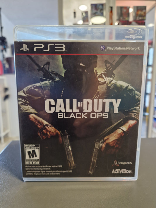 Vorderseite der Hülle von Call of Duty Black Ops für PS3 in der US-Version mit ESRB M Freigabe.