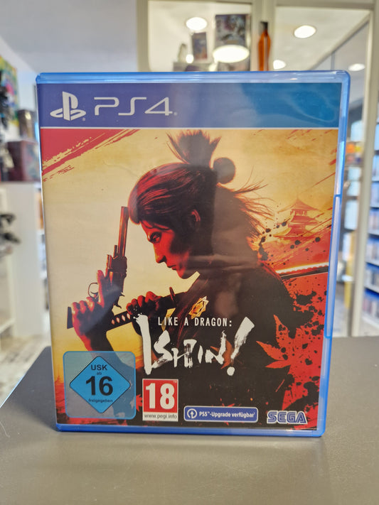 Like a Dragon Ishin PS4 Cover mit Sakamoto Ryoma (Kiryu) im Samurai-Gewand.