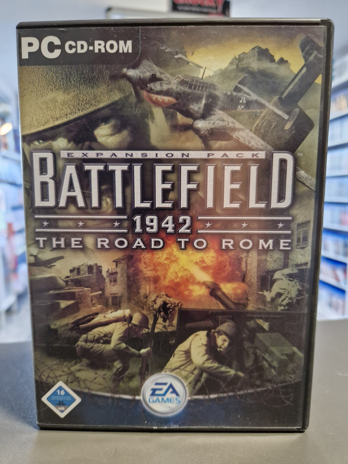 Vorderseite der PC Hülle von Battlefield 1942 The Road to Rome Expansion Pack.