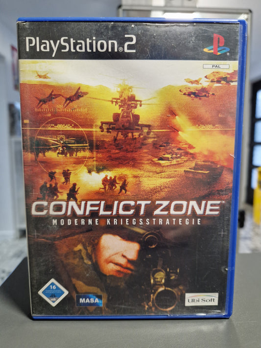 Vorderseite der PS2 Hülle von Conflict Zone Moderne Kriegsstrategie von Ubi Soft