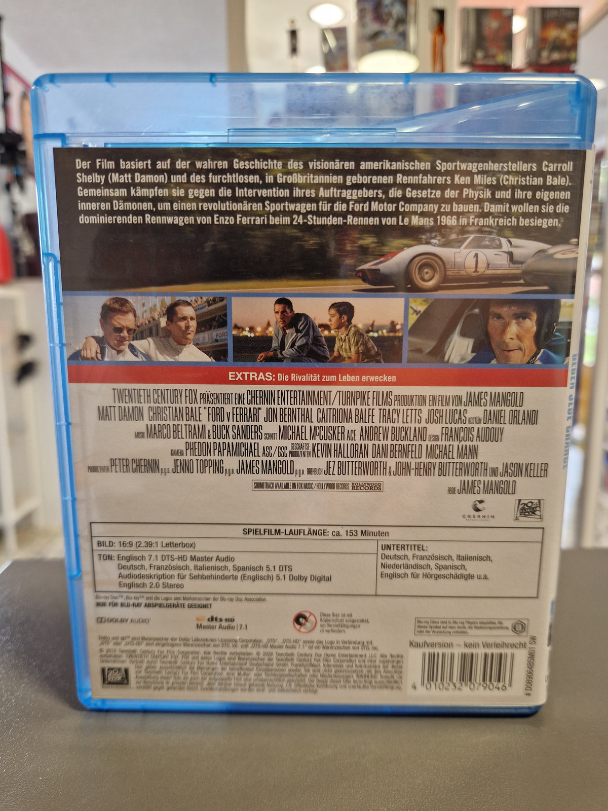 Rückseite der Blu-ray Hülle von Le Mans 66 mit EAN 4010232079046.