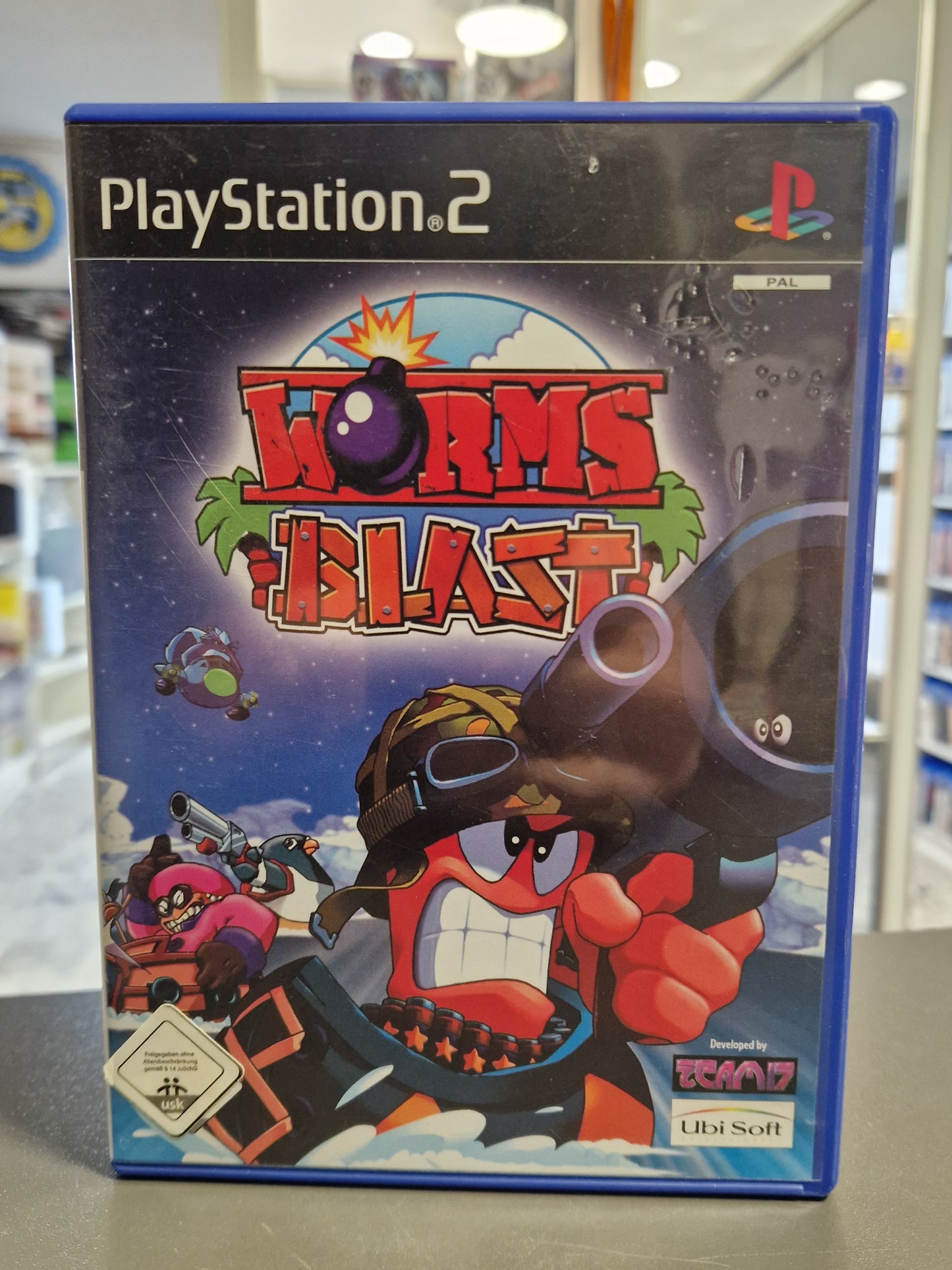 Worms Blast PS2 Spielhülle Vorderseite – Memory Lane Rhauderfehn