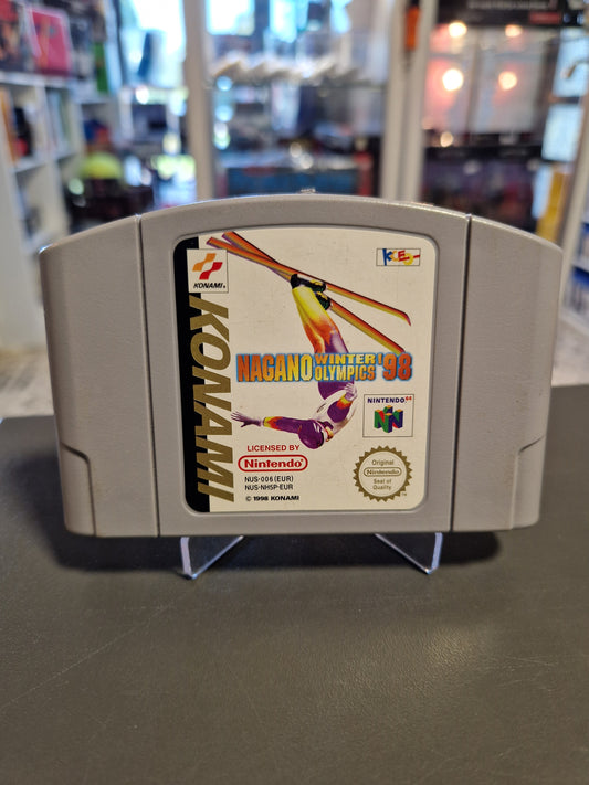 Vorderseite des originalen N64 Moduls Nagano Winter Olympics 98 PAL Version.