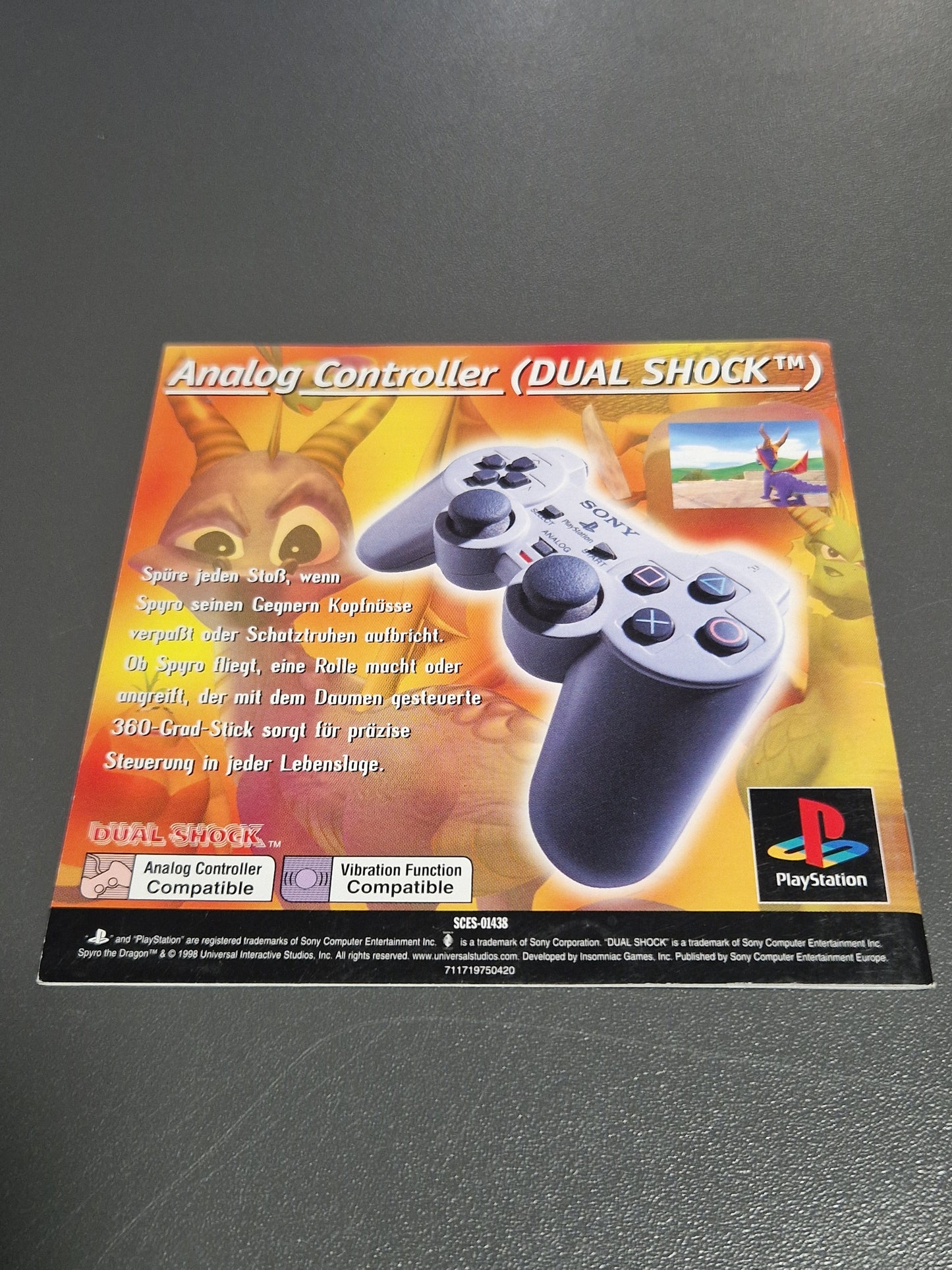 Spyro The Dragon PS 1 Playstation 1 Anleitung