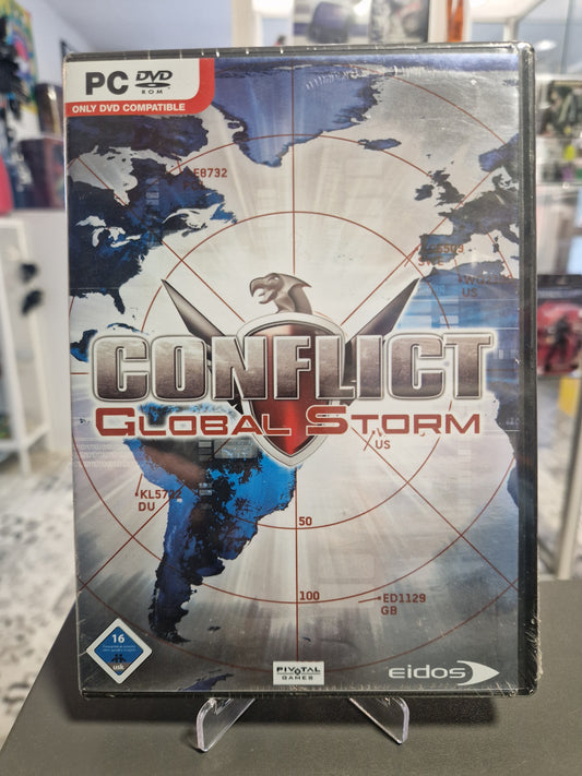 Vorderseite der PC-DVD-Hülle von Conflict: Global Storm mit USK 16 Logo, originalverpackt in Folie bei Memory Lane Rhauderfehn.