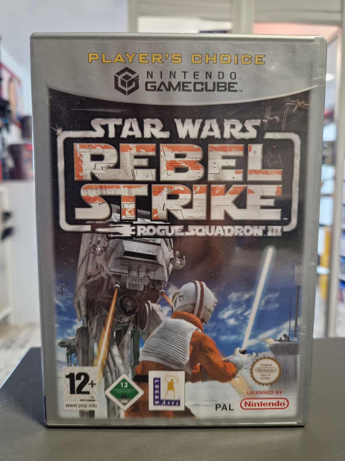 Vorderseite der GameCube Hülle Star Wars Rebel Strike Players Choice.