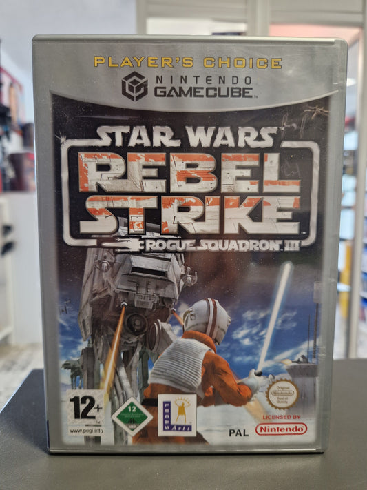Vorderseite der GameCube Hülle Star Wars Rebel Strike Players Choice.