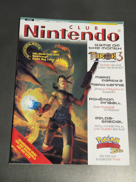 Club Nintendo Magazin Oktober 2000 Cover mit Turok 3 Motiv, Space World Special Ankündigung