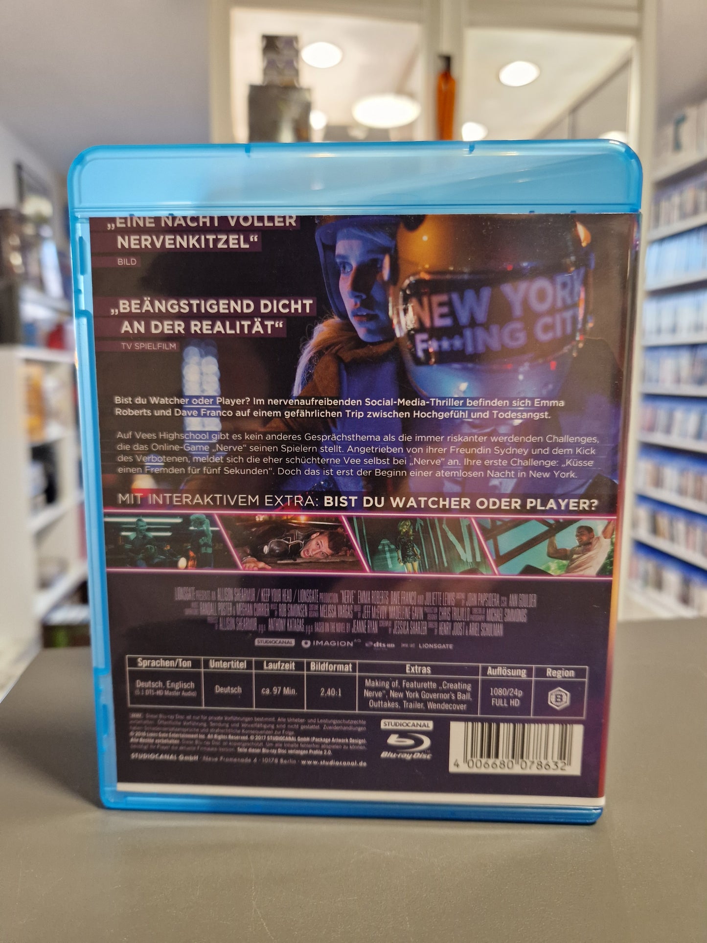 Nerve [Blu-ray] – Thriller mit Emma Roberts & Dave Franco | Top Zustand