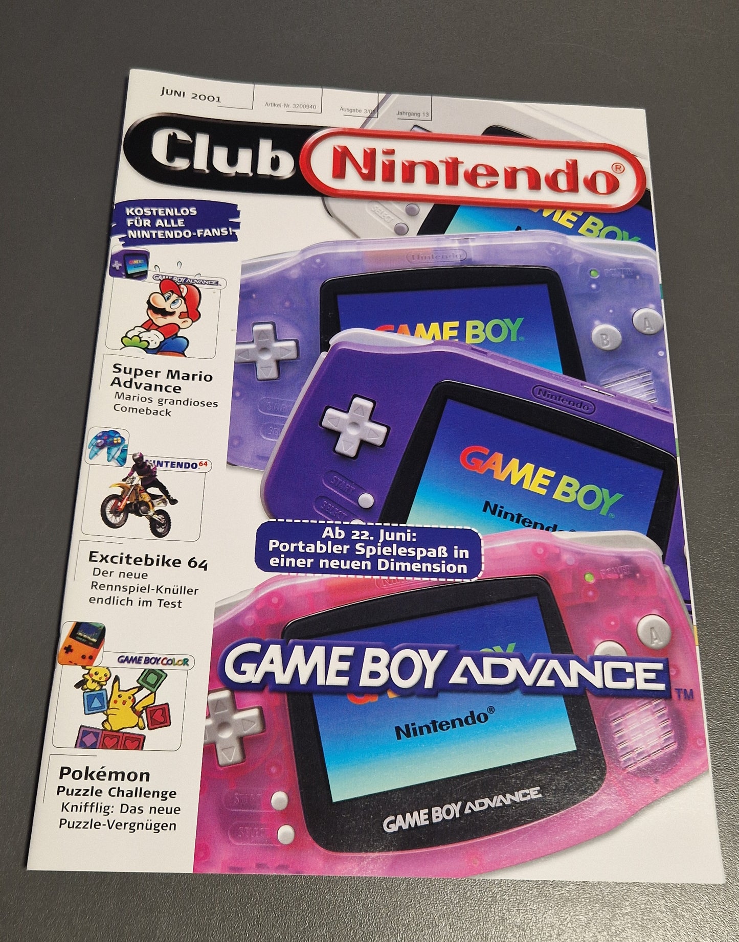 Club Nintendo Magazin – Juni 2001 – Game Boy Advance Special & F-Zero – Top Zustand