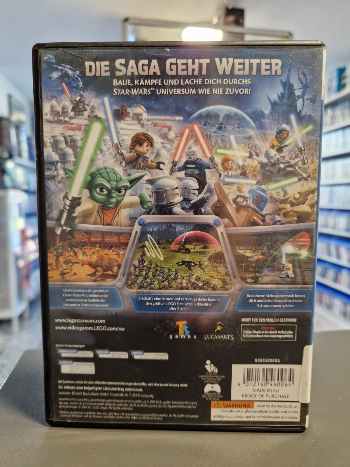Rückseite der PC Hülle von LEGO Star Wars III The Clone Wars mit Barcode