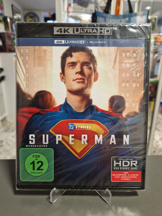 Superman 2025 4K Ultra HD Blu-ray Cover mit FSK 12 Wendecover – DC Studios Film mit David Corenswet