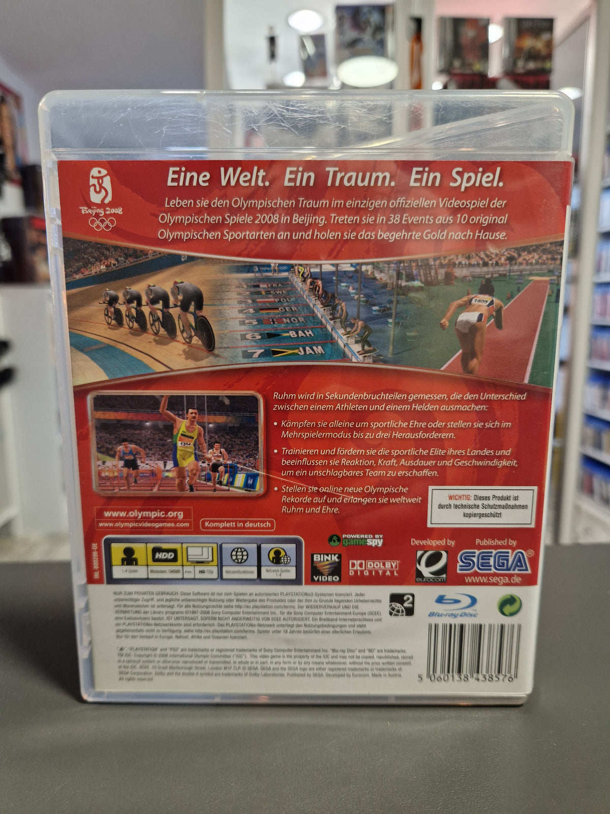 Rückseite der PS3 Hülle von Beijing 2008 mit EAN 5060138438576.