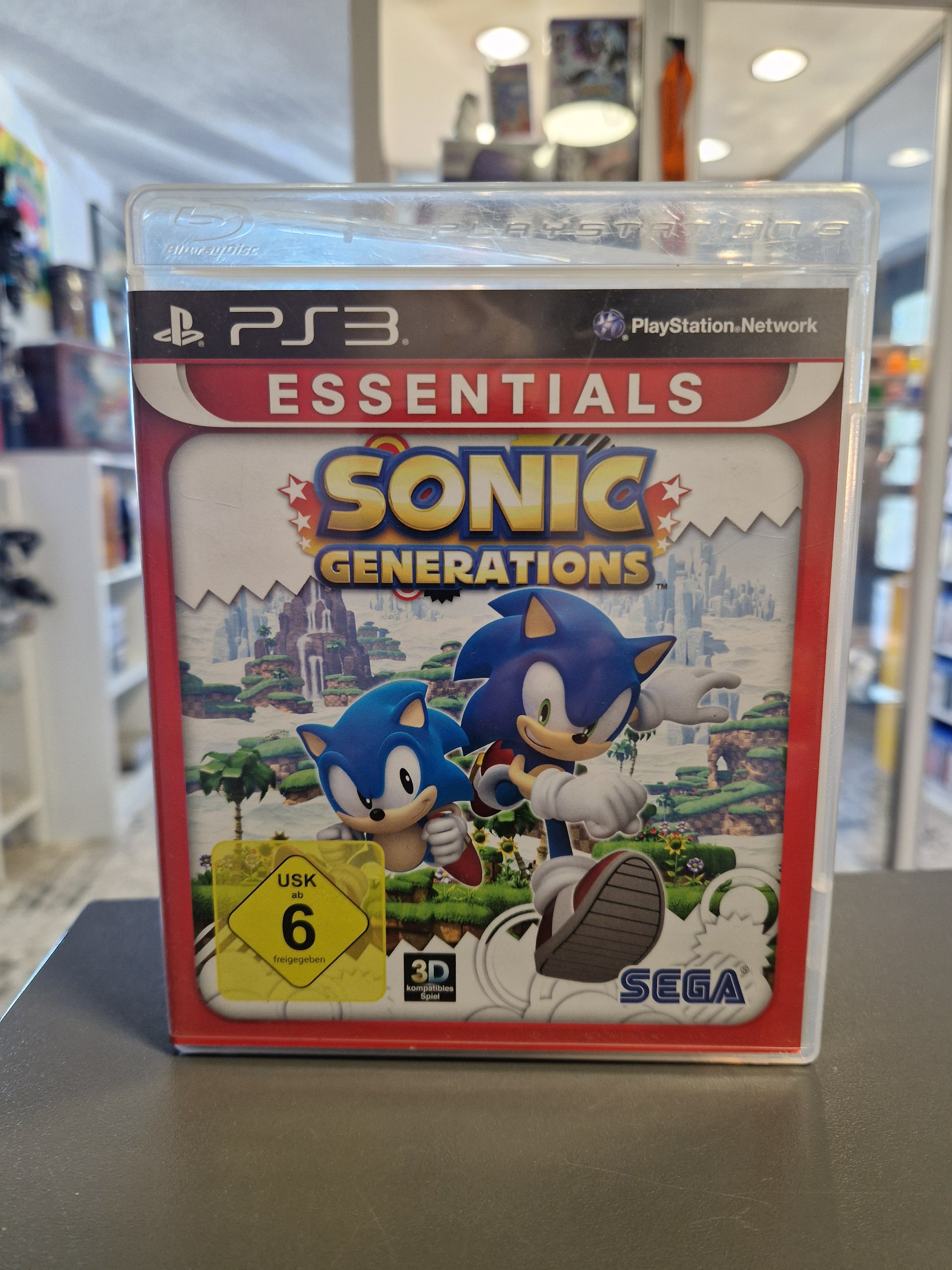 Sonic Generations PS3 Essentials Edition Hülle mit Classic und Modern Sonic.