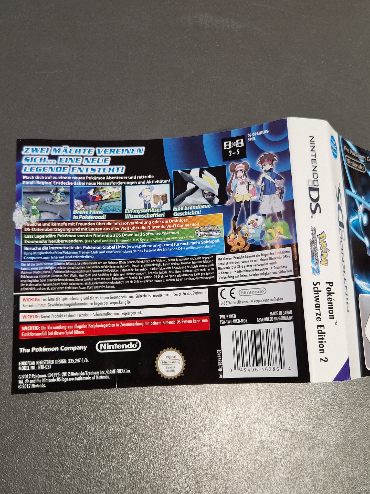 Pokémon Schwarze Edition 2 Nintendo DS | CIB | guter Zustand | kleine Beschädigung am Cover | Memory Lane
