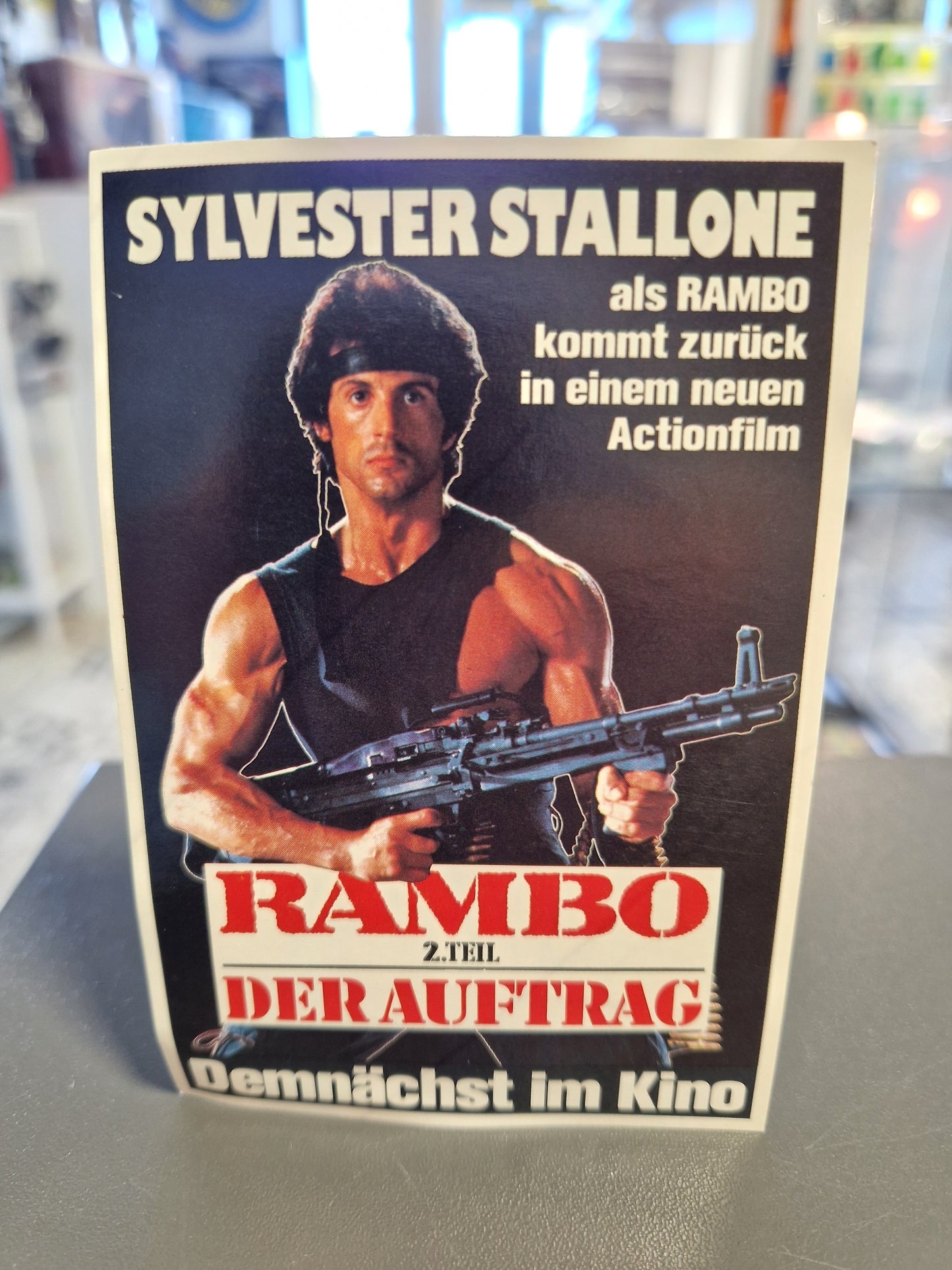 Original Rambo II Kino Aufkleber Sylvester Stallone Der Auftrag Actionfilm Vintage 80er Jahre Memory Lane Nostalgie Rhauderfehn