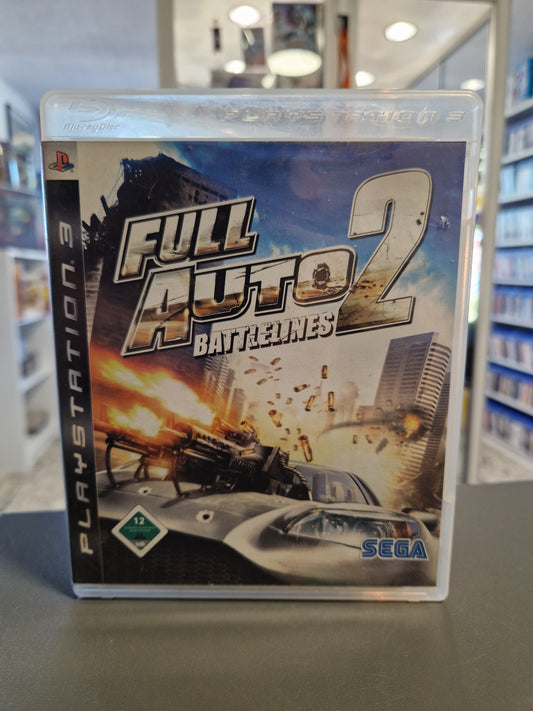 Vorderseite der PlayStation 3 Hülle von Full Auto 2 Battlelines mit USK 12 Logo.