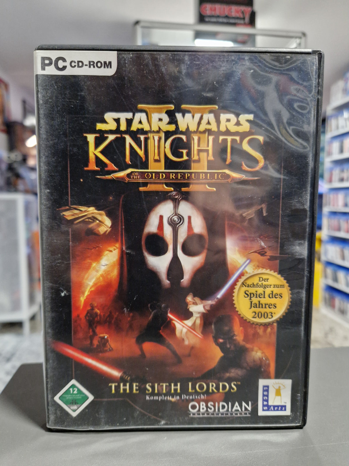 Vorderseite der PC Hülle von Star Wars Knights of the Old Republic II The Sith Lords.