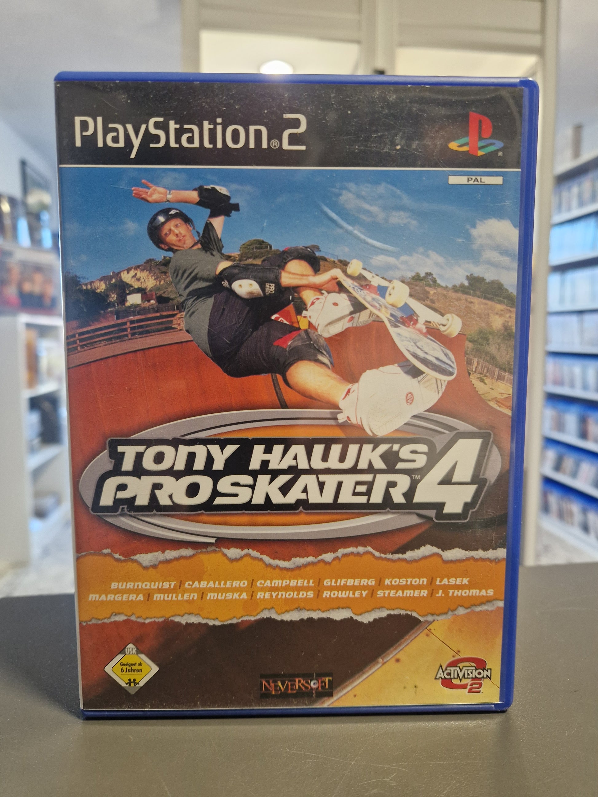 Tony Hawk's Pro Skater 4 für PlayStation 2 (PS2) – Original Cover-Art des Skateboarding-Klassikers bei Memory Lane.