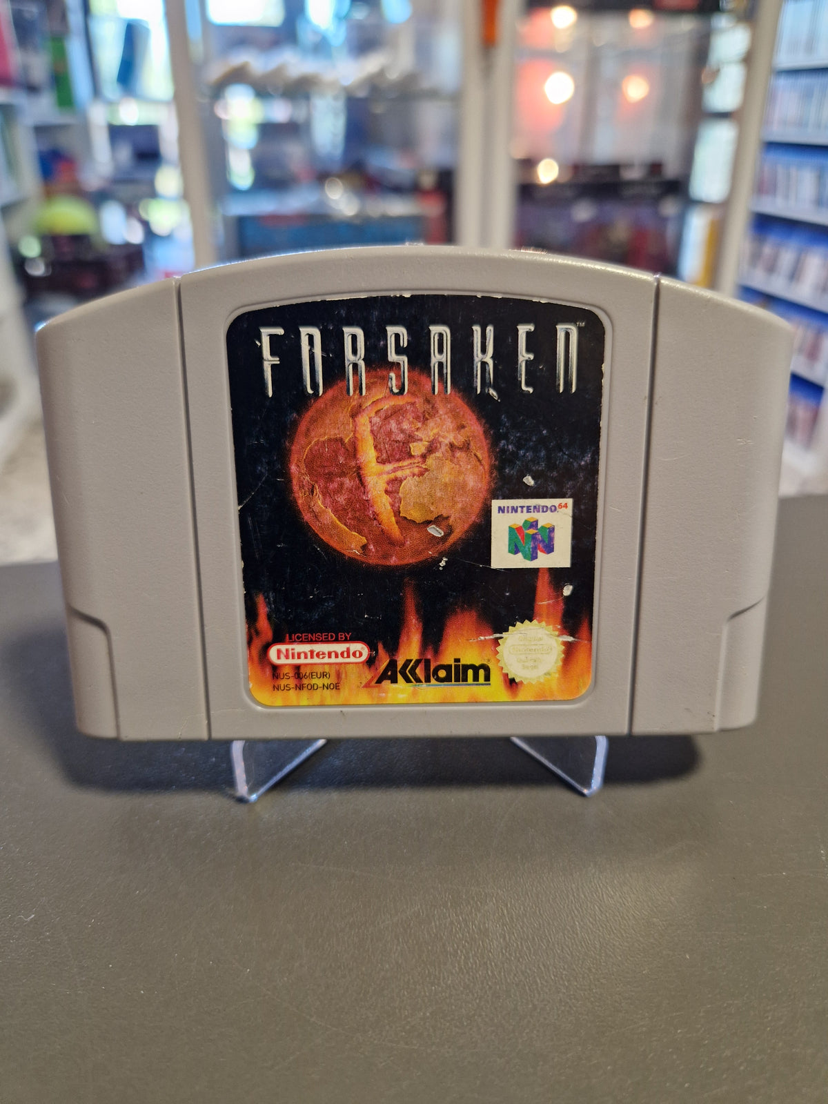 Vorderseite des originalen N64 Moduls Forsaken 64 PAL Version.