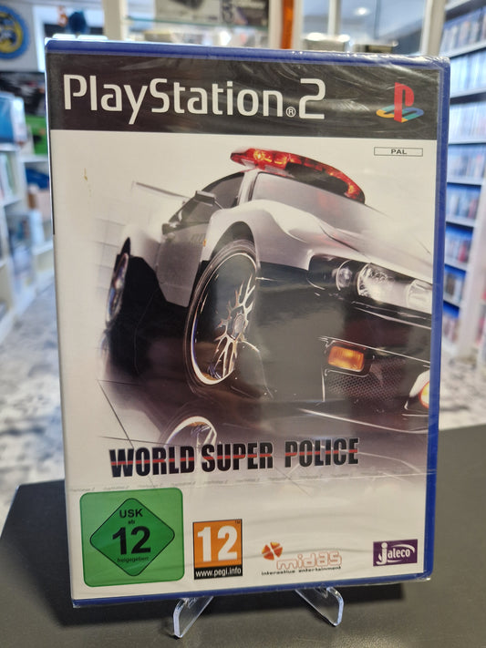 World Super Police PS2 Spiel NEU originalverpackt OVP Factory Sealed Midas Interactive Rarität Frontcover Sammlerzustand Memory Lane Games