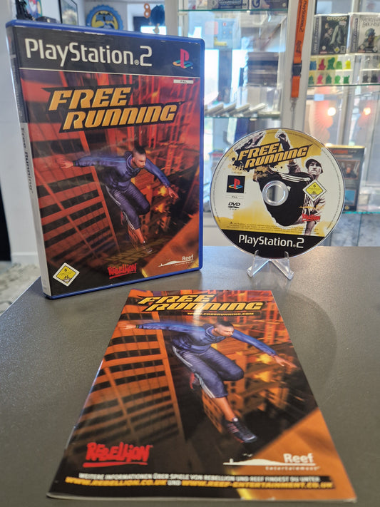 Originales Cover des PS2 Spiels Free Running, Sony PlayStation 2 Klassiker inklusive Anleitung.