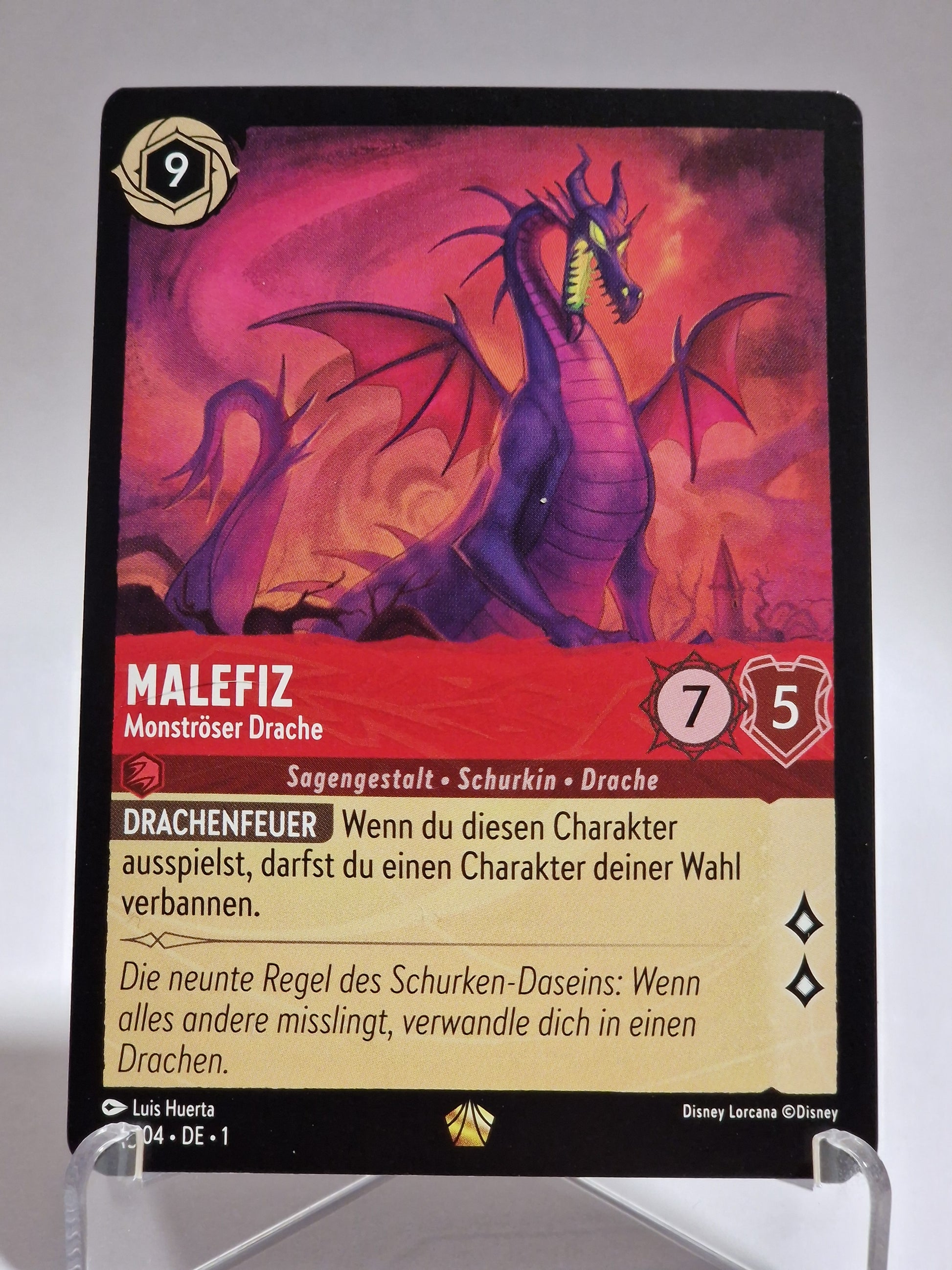 Disney Lorcana Sammelkarte Malefiz Monströser Drache 113/204 Legendär Deutsch Zustand Near Mint Memory Lane Games TCG Shop