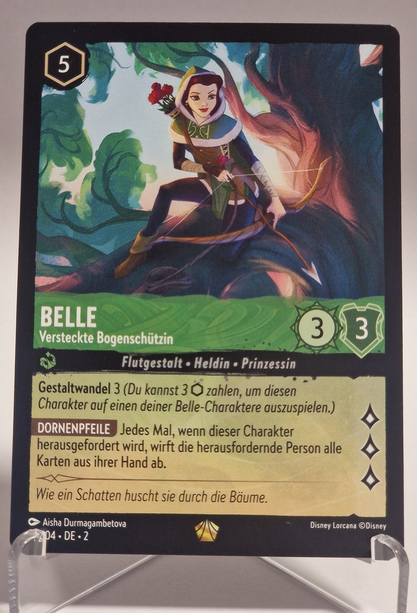 Disney Lorcana Karte Belle Verborgene Bogenschützin in Near Mint / Mint Qualität von Memory Lane Games Rhauderfehn.
