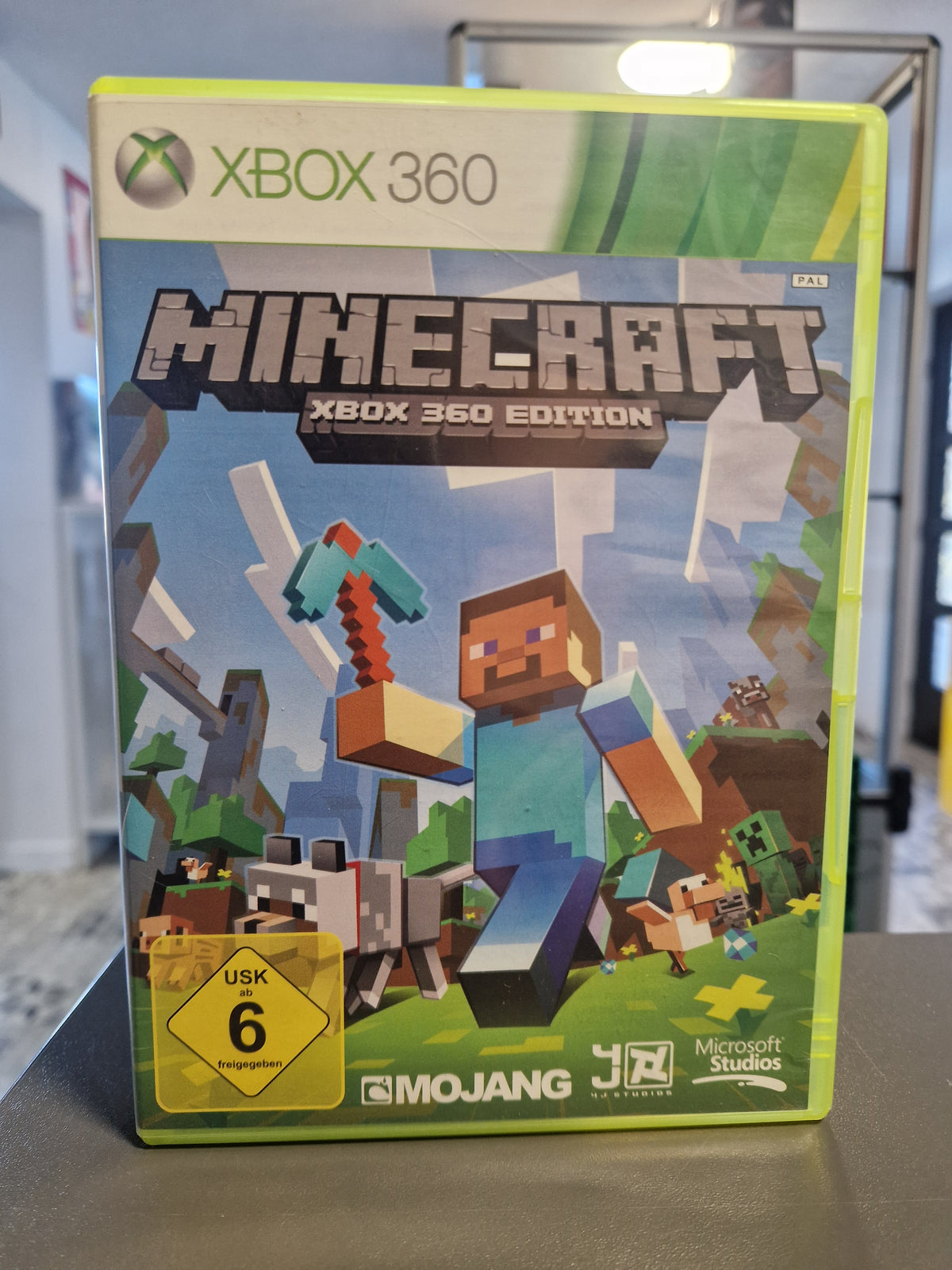 Vorderseite der Xbox 360 Hülle von Minecraft Xbox 360 Edition.