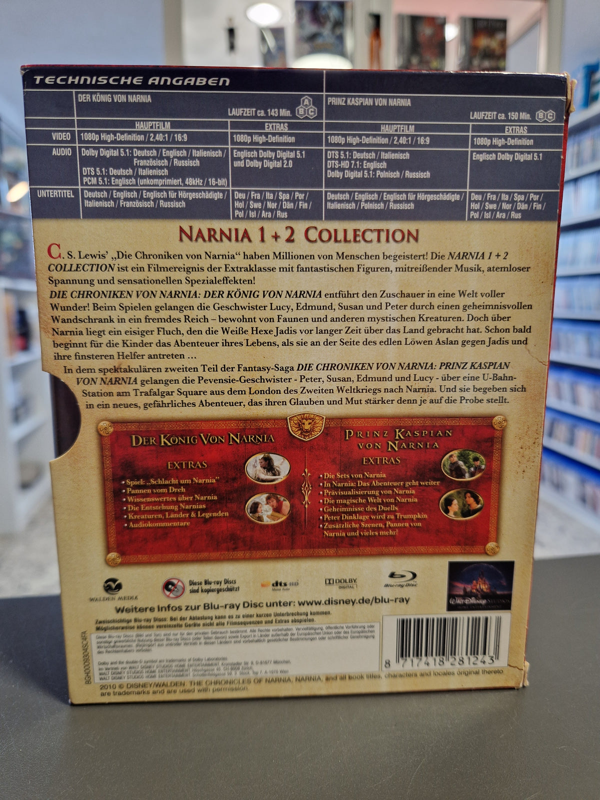Rückseite des Schubers Die Chroniken von Narnia Collection mit EAN 8717418281243.