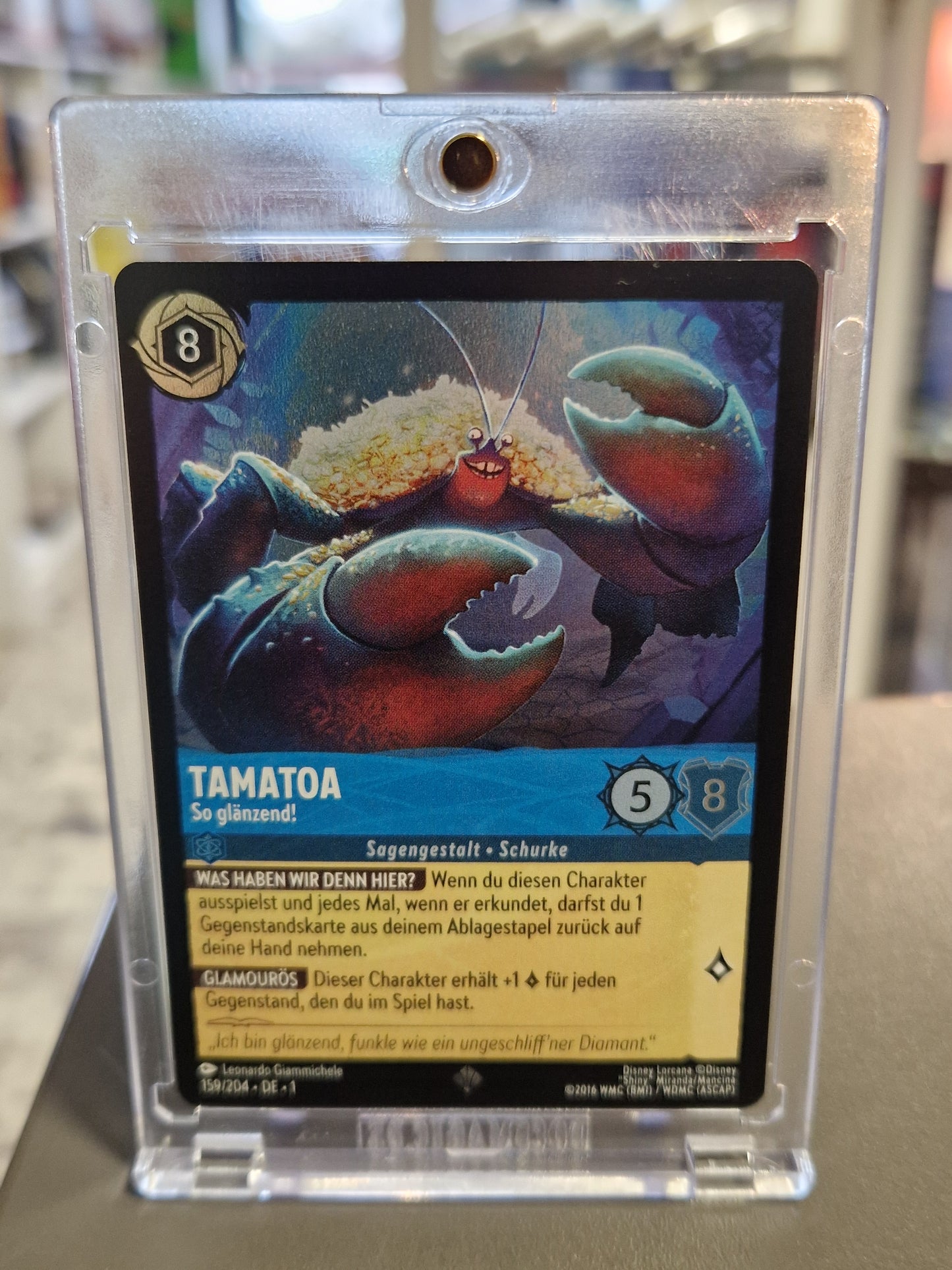 Disney Lorcana Tamatoa So glänzend Foil Legendary Karte Deutsch Near Mint Rückseite Memory Lane Shop Ostfriesland