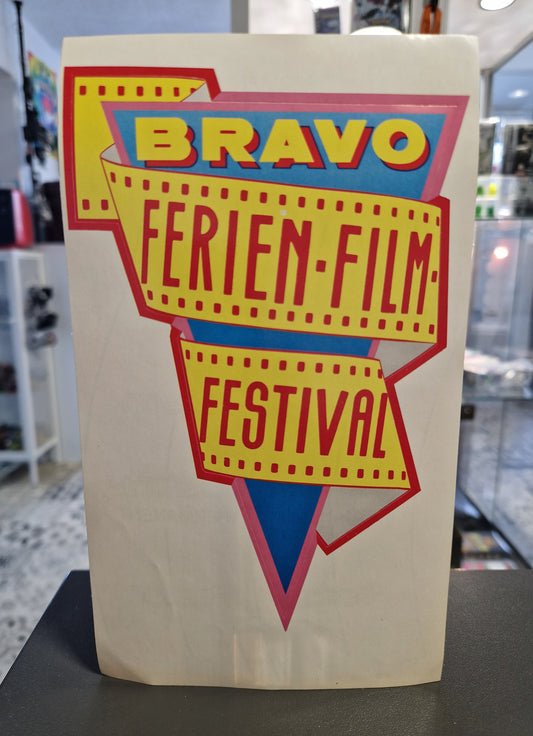 Bravo Ferien Film Festival Aufkleber Vintage unbenutzt Retro Design 80er 90er Jahre Sammlerstück Memory Lane Games 