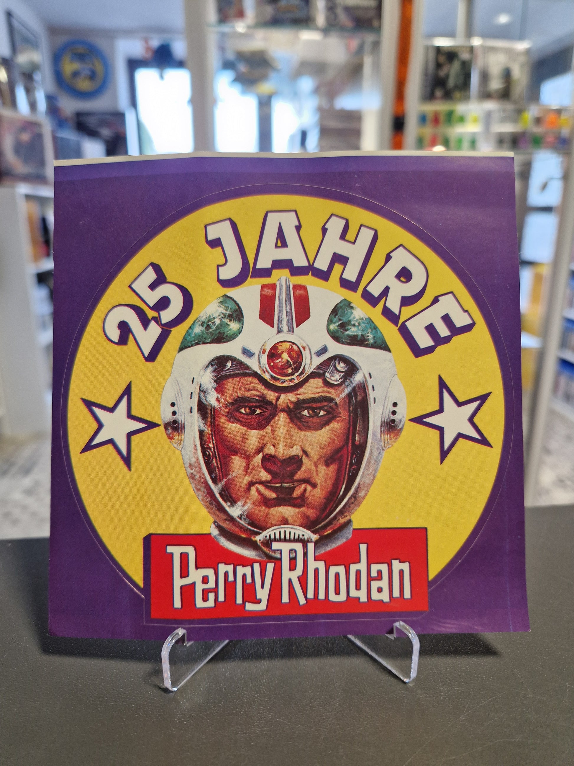 Original Perry Rhodan Vintage Aufkleber 25 Jahre Jubiläum 1986 unbenutzt Vorderseite Memory Lane Shop