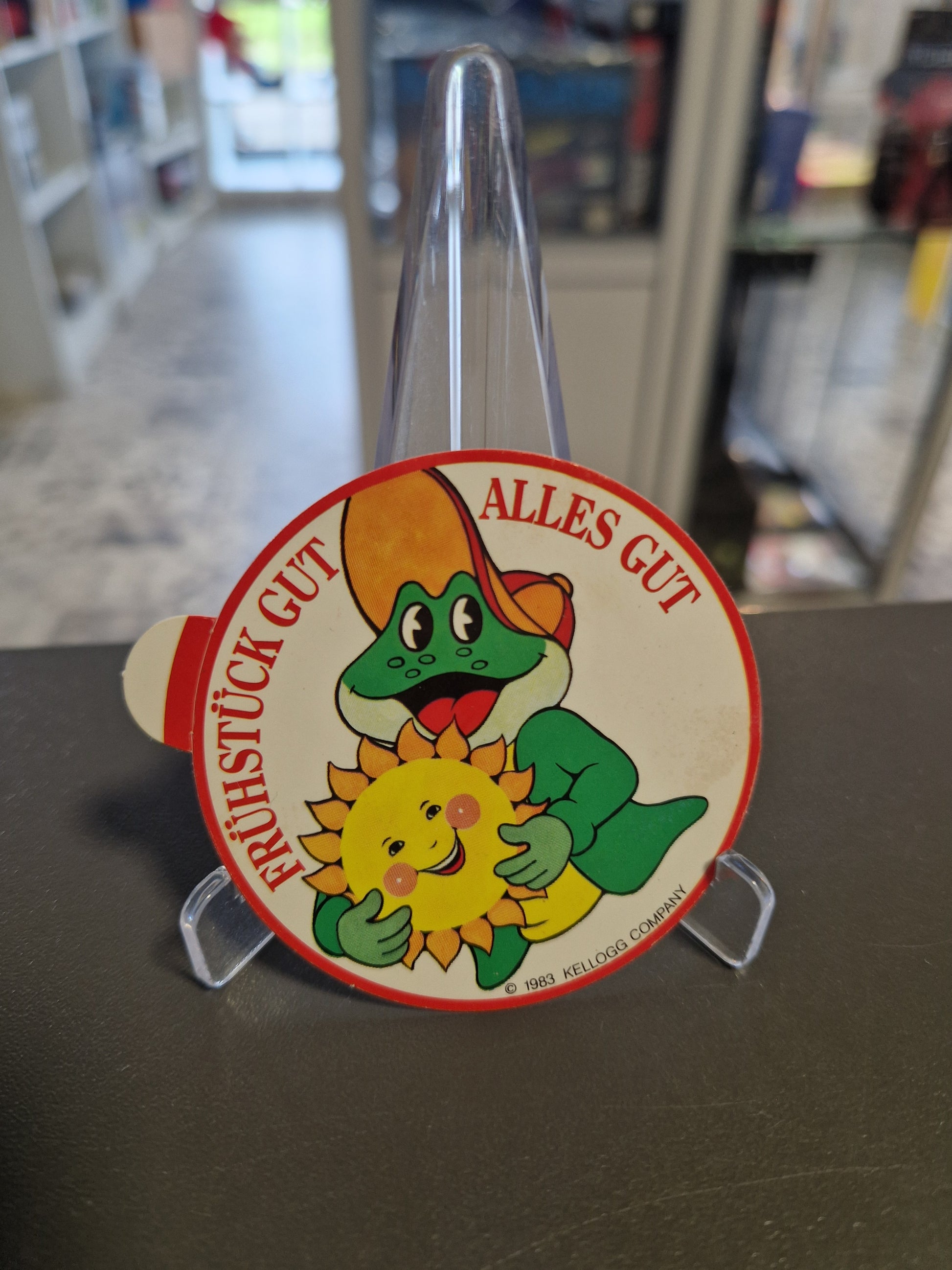 Originaler Vintage Kelloggs Smacks Frosch Aufkleber von 1983 Fruhstuck gut alles gut von Memory Lane Rhauderfehn