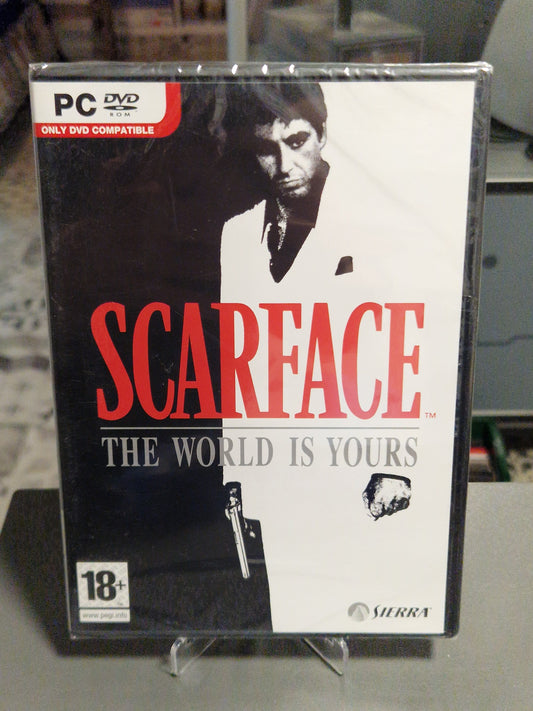 Vorderseite der neu verschweißten PC Hülle von Scarface The World Is Yours von Sierra.