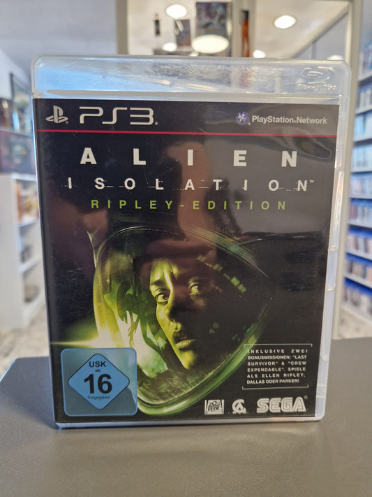 Vorderseite der PlayStation 3 Hülle von Alien Isolation Ripley Edition mit USK 16 Logo.